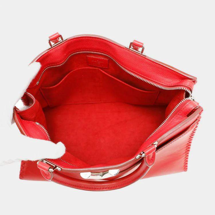 Pre Owned Louis Vuitton Very Zip Tote Ruby Monogram Leather Handbag