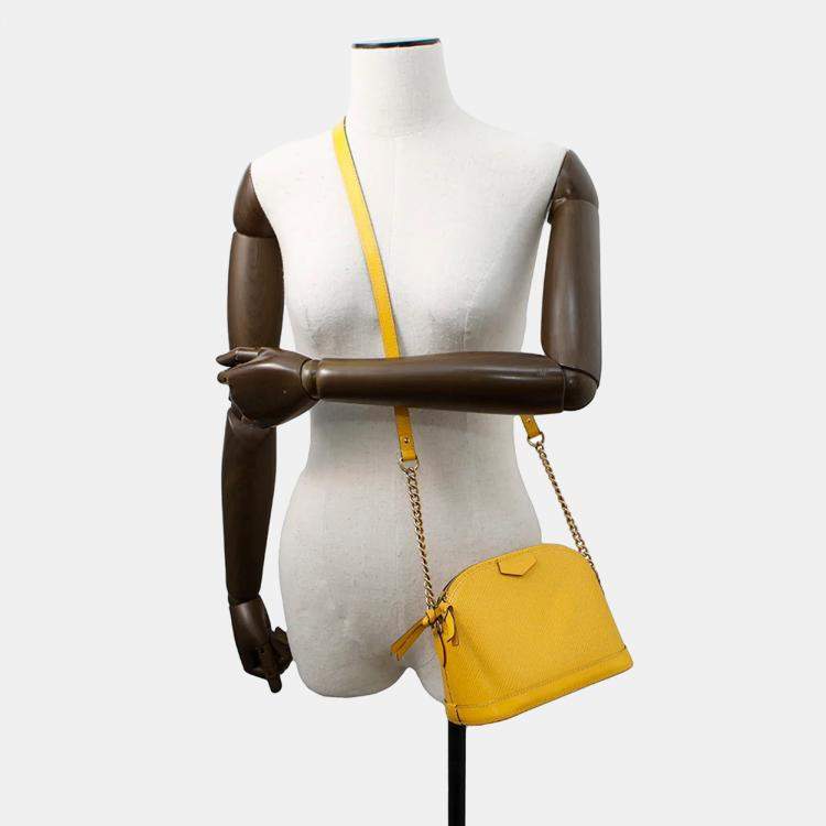 Pre Owned Louis Vuitton Alma Mini Citron Epi Leather Chain Bag