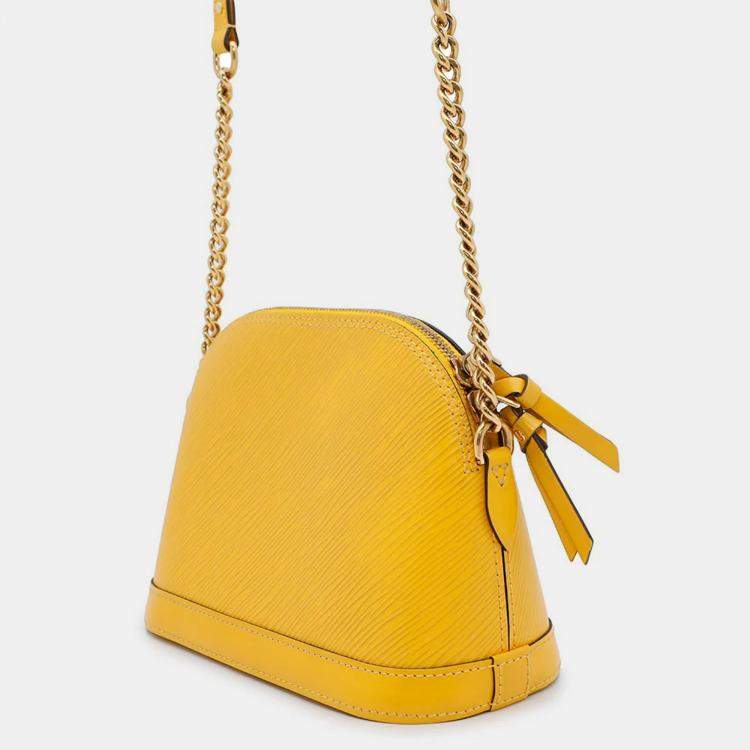 Pre Owned Louis Vuitton Alma Mini Citron Epi Leather Chain Bag