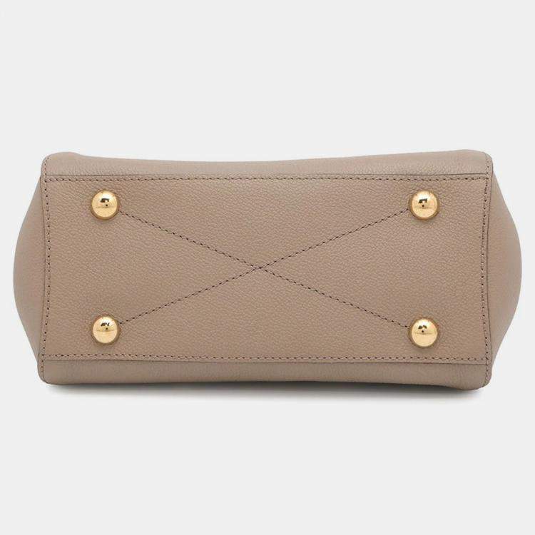 Pre Owned Louis Vuitton Montaigne BB Tourterelle Clair Monogram Empreinte Leather Handbag