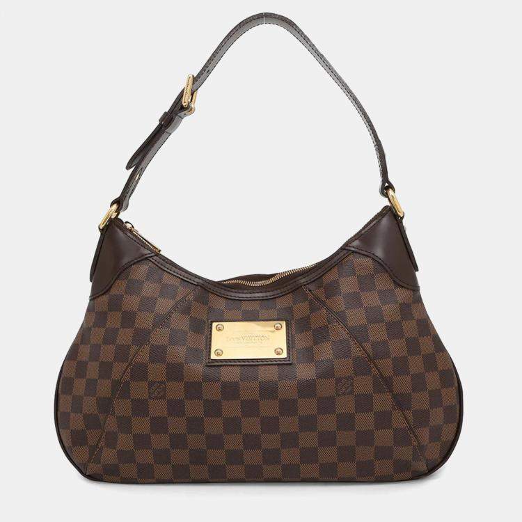 Pre Owned Louis Vuitton Thames GM Red Damier Ebene Canvas Shoulder Bag