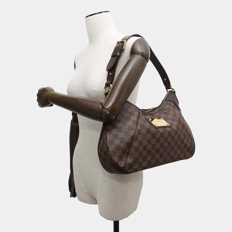Pre Owned Louis Vuitton Thames GM Red Damier Ebene Canvas Shoulder Bag