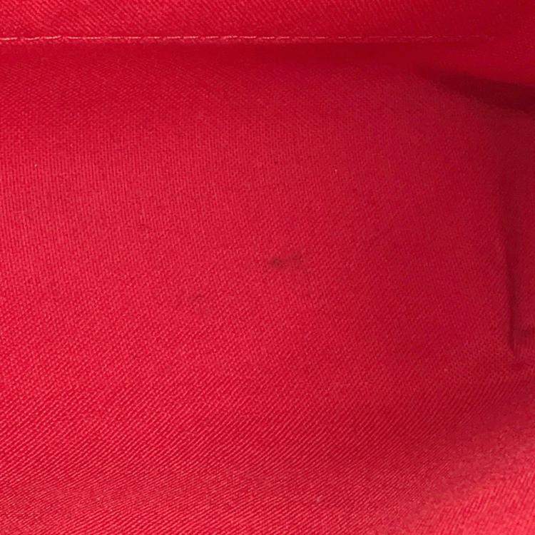 Pre Owned Louis Vuitton Thames GM Red Damier Ebene Canvas Shoulder Bag