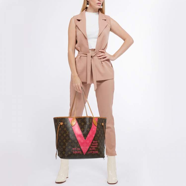 Pre Owned Louis Vuitton Monogram Canvas Cities V Neverfull MM Bag
