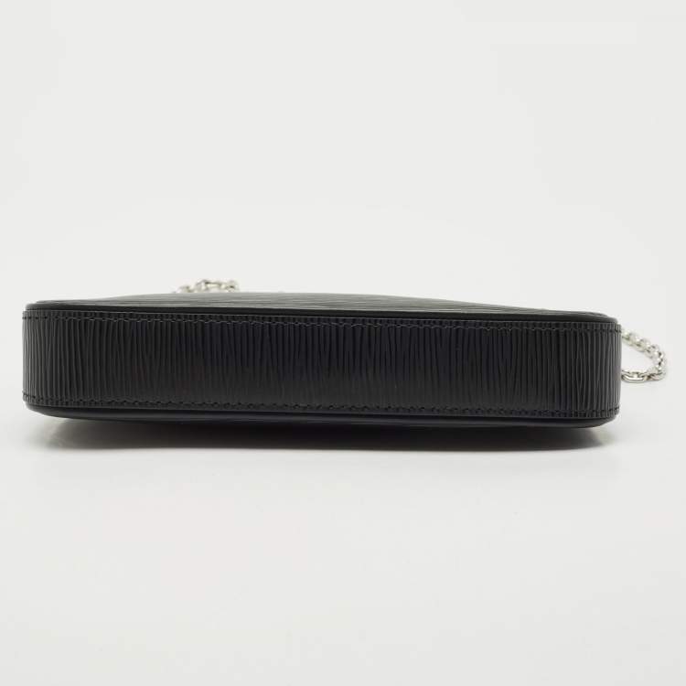 Pre Owned Louis Vuitton Black Epi Leather Easy Pouch On Strap Bag
