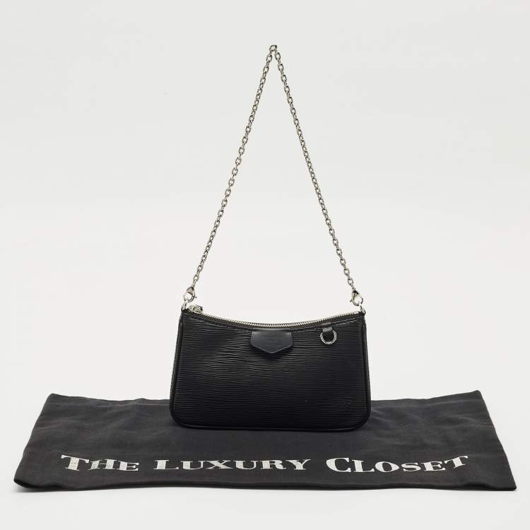 Pre Owned Louis Vuitton Black Epi Leather Easy Pouch On Strap Bag