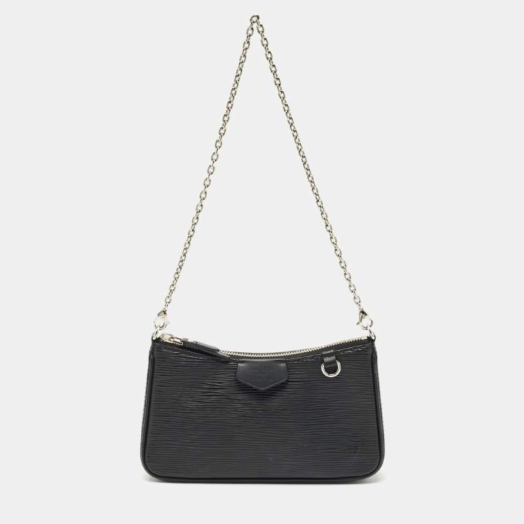 Pre Owned Louis Vuitton Black Epi Leather Easy Pouch On Strap Bag