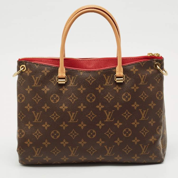 Pre Owned Louis Vuitton Cerise Monogram Canvas Pallas MM Bag