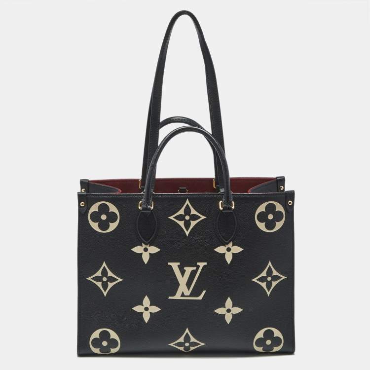 Pre Owned Louis Vuitton Bicolour Monogram Empreinte Leather OnTheGo MM Bag