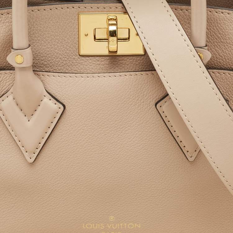 Pre Owned Louis Vuitton Greige Monogram Leather and Canvas On My Side PM Bag