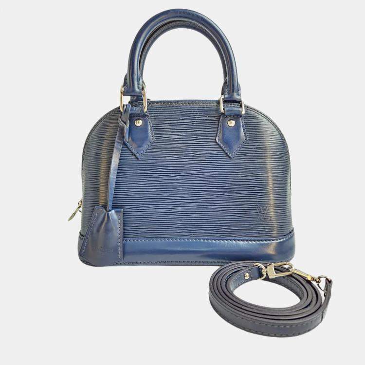 Pre Owned Louis Vuitton Alma BB Navy Epi Leather Shoulder Bag