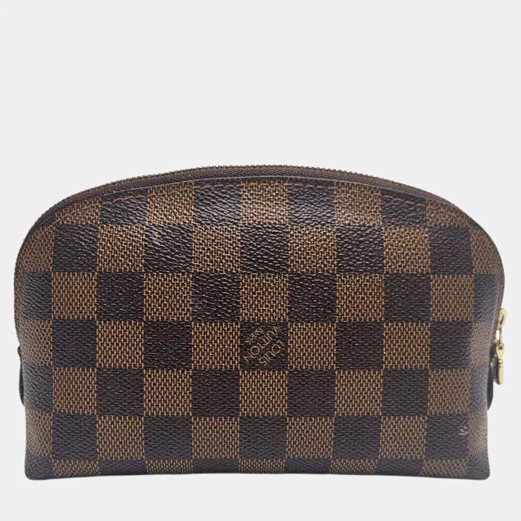 Pre Owned Louis Vuitton Brown Damier Ebene Canvas Cosmetic Pouch