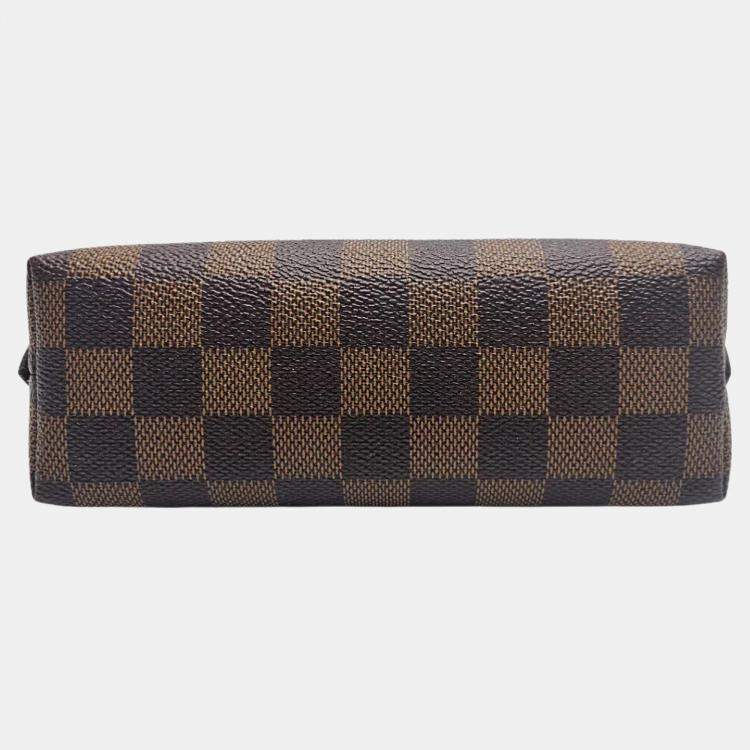 Pre Owned Louis Vuitton Brown Damier Ebene Canvas Cosmetic Pouch