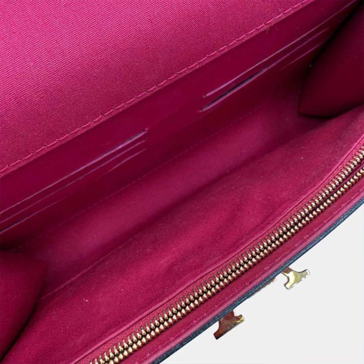 Pre Owned Louis Vuitton Louise Rouge Grenadine Vernis Leather Clutch Bag