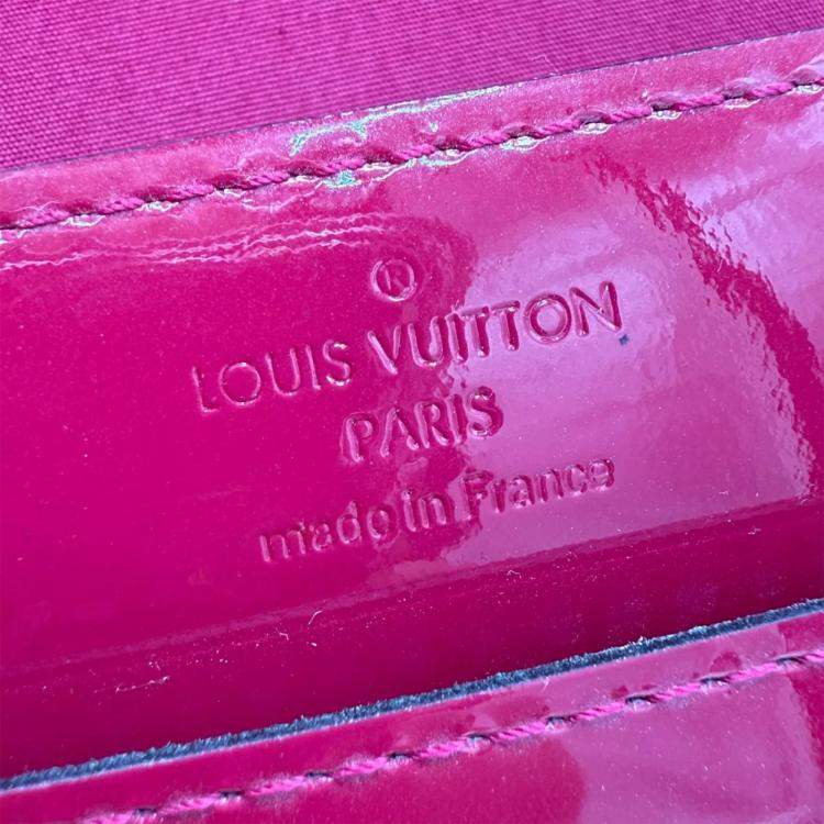 Pre Owned Louis Vuitton Louise Rouge Grenadine Vernis Leather Clutch Bag