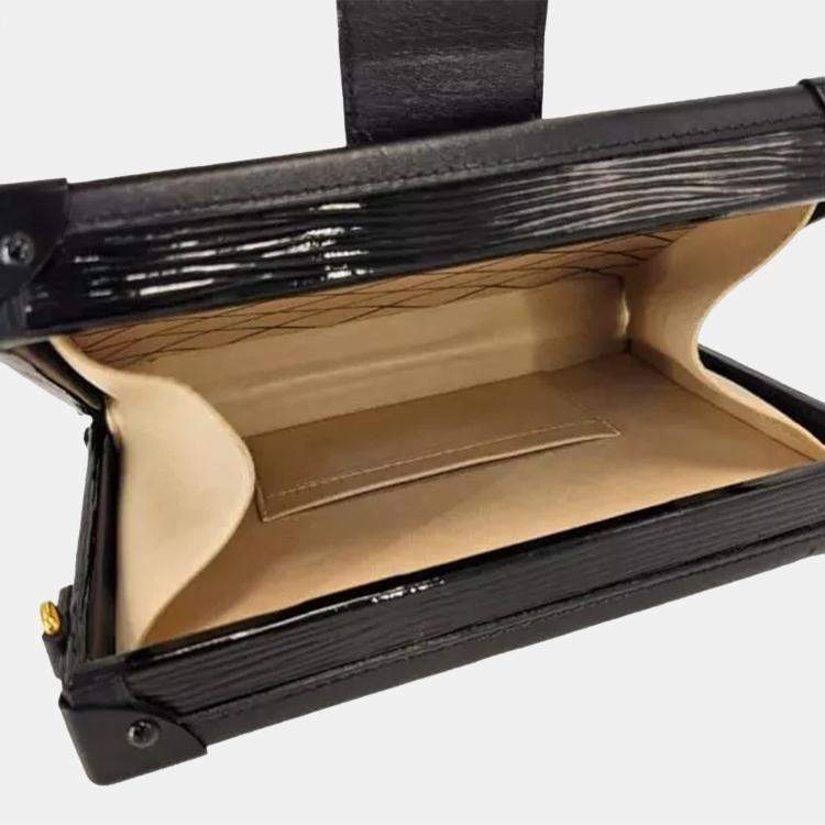 مملوكة مسبقًا Louis Vuitton Petite Malle Orange/Black Epi Leather Trunk Clutch