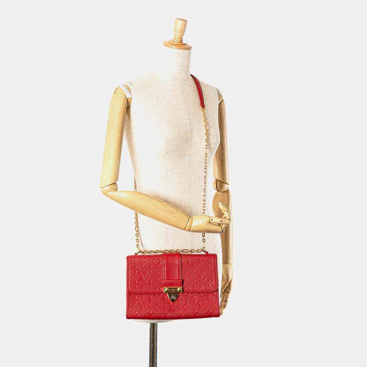 Pre Owned Louis Vuitton Red Monogram Empreinte Saint Sulpice BB Bag