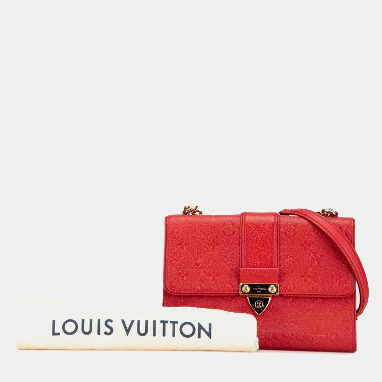 Pre Owned Louis Vuitton Red Monogram Empreinte Saint Sulpice BB Bag