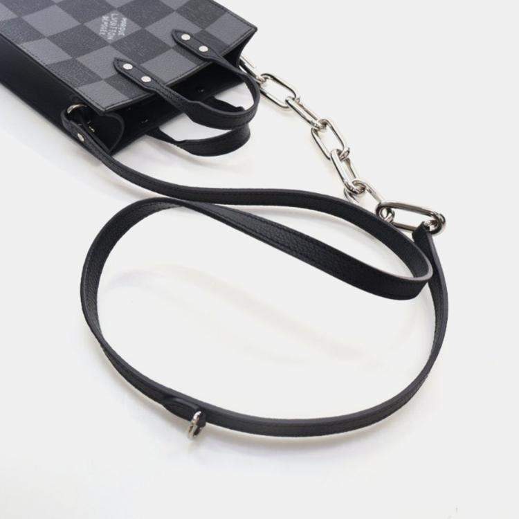 Pre Owned Louis Vuitton Sac Plat XS Damier Checkerboard Canvas Crossbody Bag