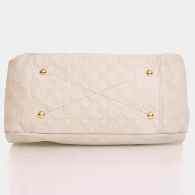 Pre Owned Louis Vuitton Artsy MM Cream White Monogram Empreinte Leather Shoulder Bag