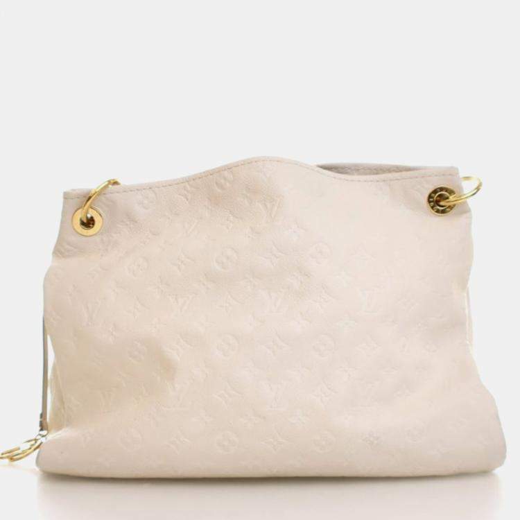 Pre Owned Louis Vuitton Artsy MM Cream White Monogram Empreinte Leather Shoulder Bag