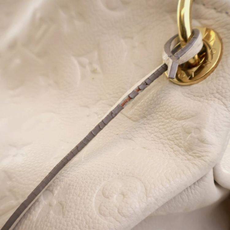 Pre Owned Louis Vuitton Artsy MM Cream White Monogram Empreinte Leather Shoulder Bag
