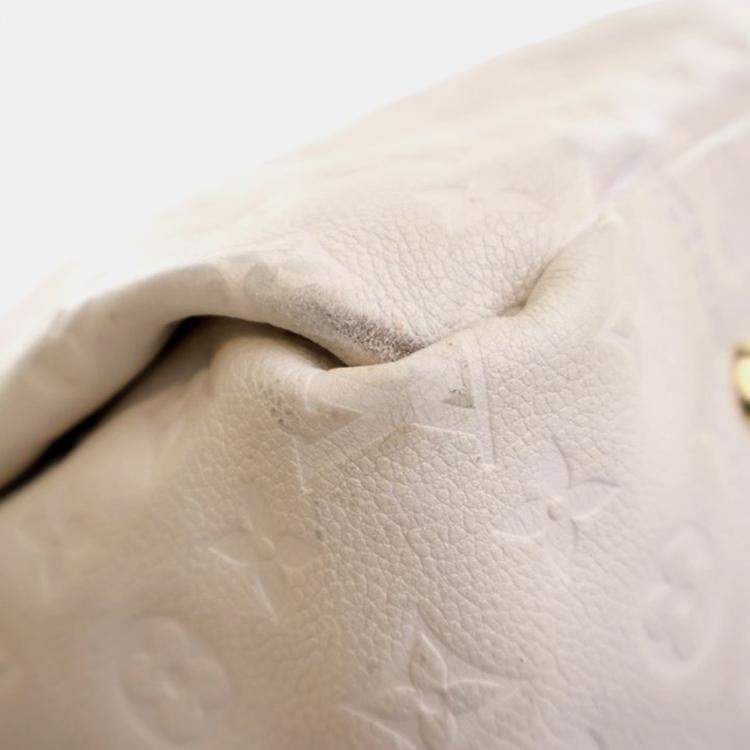 Pre Owned Louis Vuitton Artsy MM Cream White Monogram Empreinte Leather Shoulder Bag