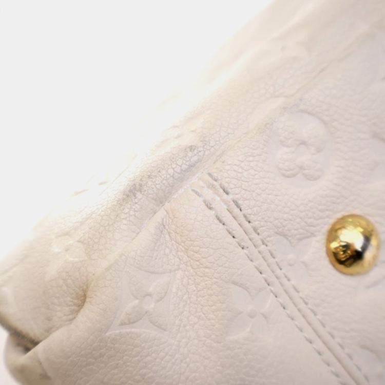 Pre Owned Louis Vuitton Artsy MM Cream White Monogram Empreinte Leather Shoulder Bag