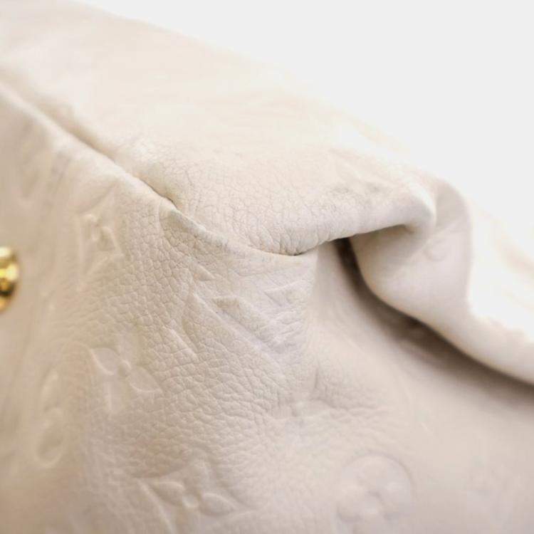 Pre Owned Louis Vuitton Artsy MM Cream White Monogram Empreinte Leather Shoulder Bag