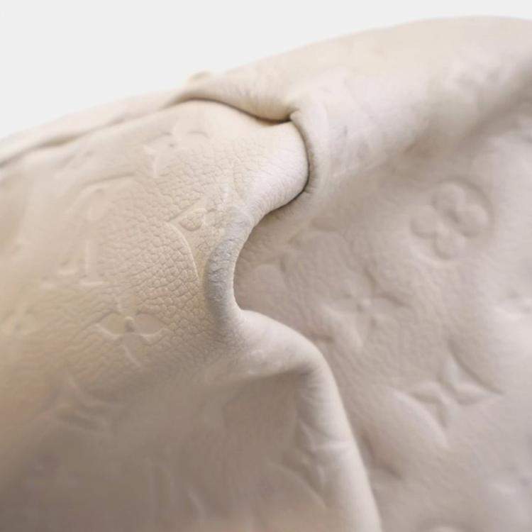 Pre Owned Louis Vuitton Artsy MM Cream White Monogram Empreinte Leather Shoulder Bag