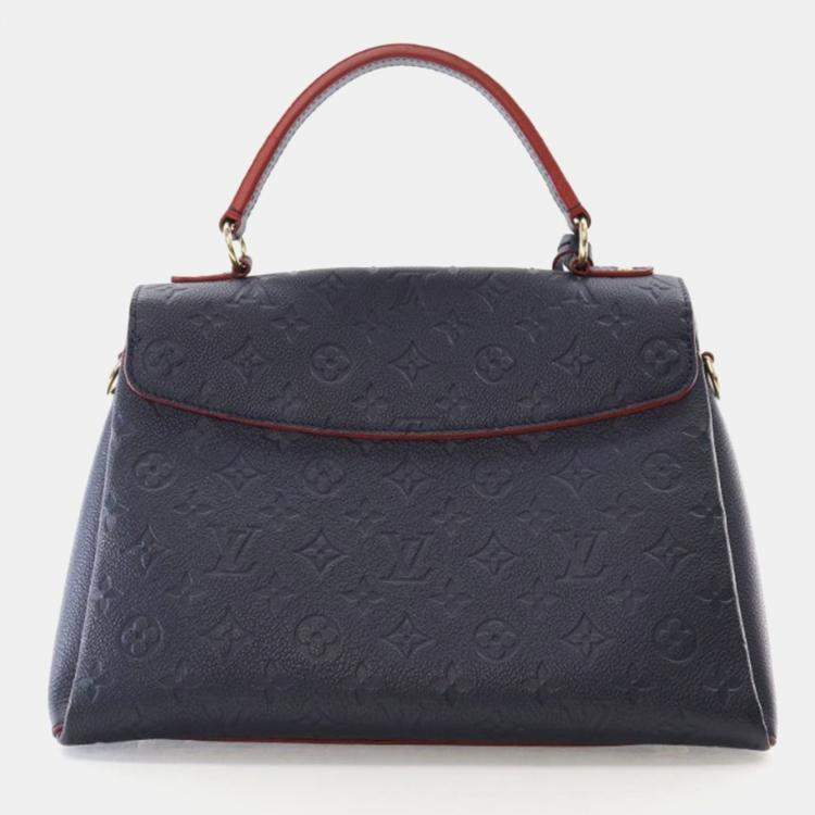 Pre Owned Louis Vuitton Georges MM Navy Blue Monogram Empreinte Leather Shoulder Bag
