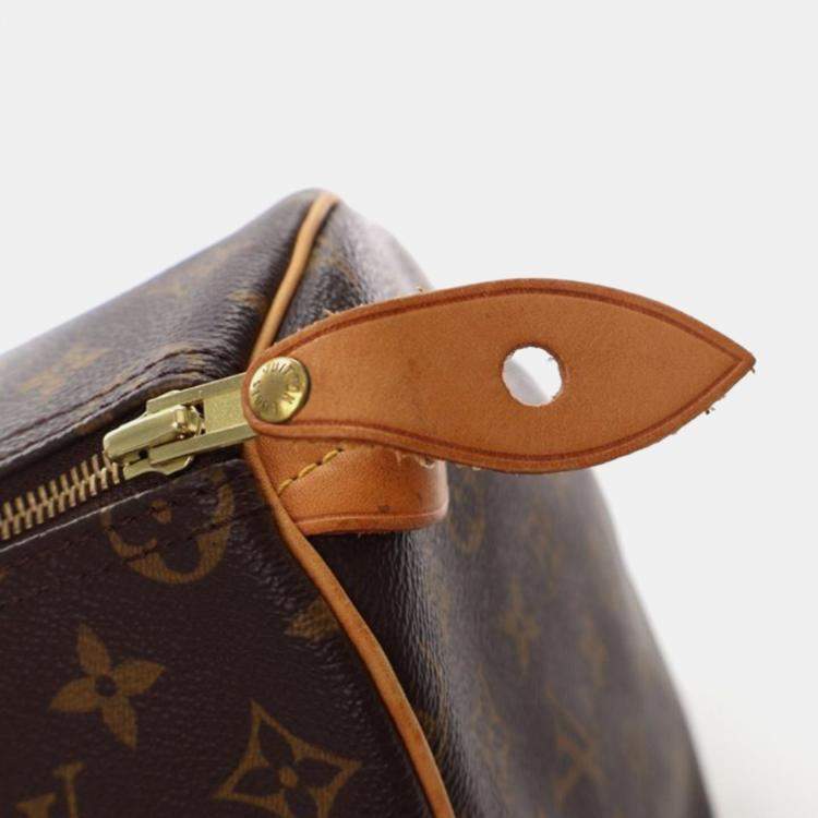 Pre Owned Louis Vuitton Speedy 35 Brown Monogram Coated Canvas Handbag