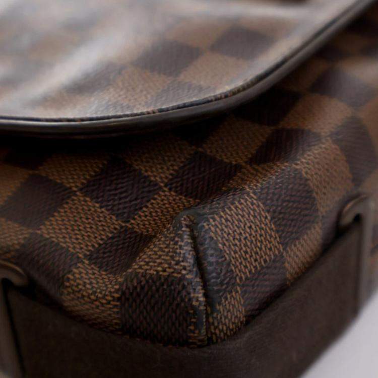 Pre Owned Louis Vuitton Brooklyn MM Brown Damier Ebene Coated Canvas Shoulder Bag