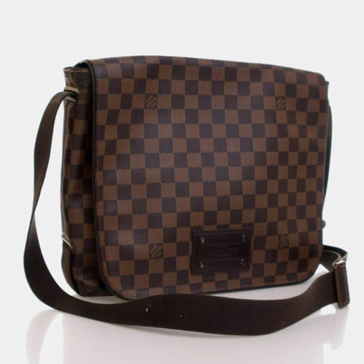Pre Owned Louis Vuitton Brooklyn MM Brown Damier Ebene Coated Canvas Shoulder Bag