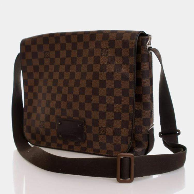 Pre Owned Louis Vuitton Brooklyn MM Brown Damier Ebene Coated Canvas Shoulder Bag