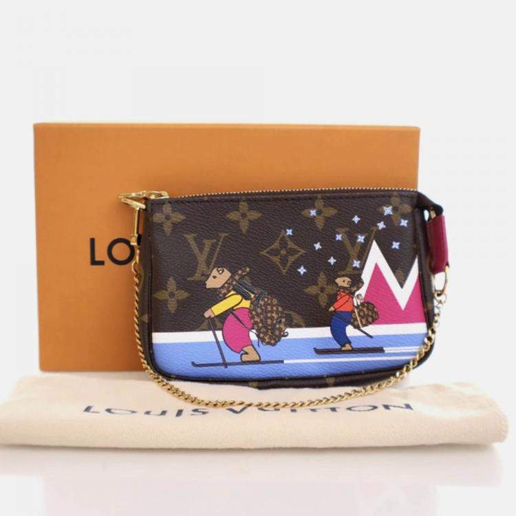 Pre Owned Louis Vuitton Christmas Animation Mini Pochette Monogram Canvas Bag