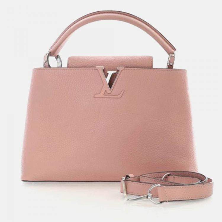 Pre Owned Louis Vuitton Capucines PM Pink Taurillon Leather Handbag