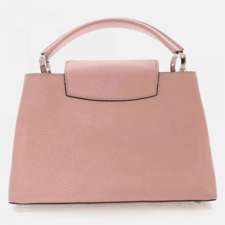 Pre Owned Louis Vuitton Capucines PM Pink Taurillon Leather Handbag