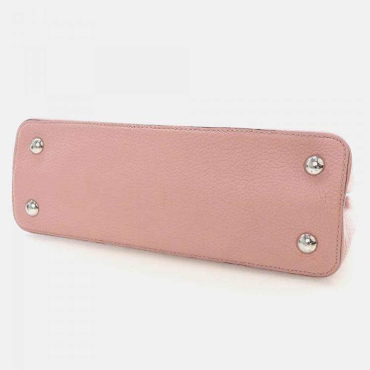 Pre Owned Louis Vuitton Capucines PM Pink Taurillon Leather Handbag