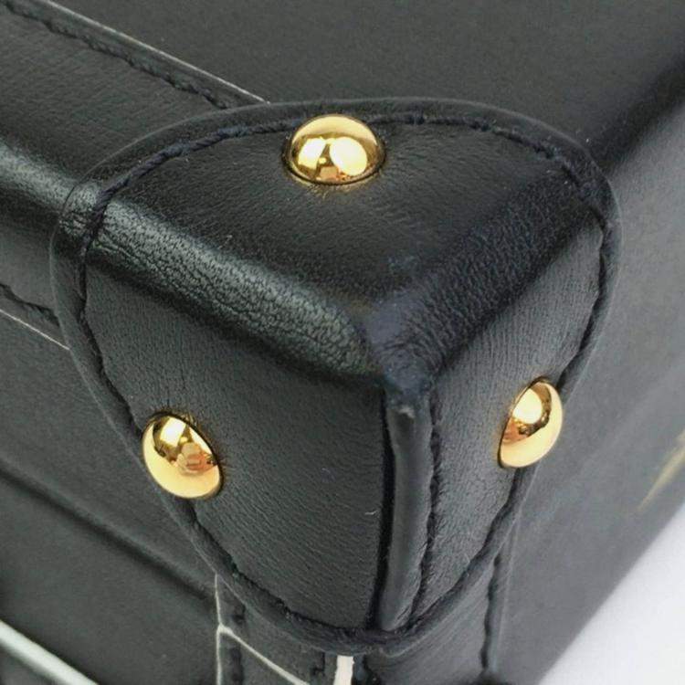 Pre Owned Louis Vuitton Petite Malle Black Monogram Canvas Clutch Bag