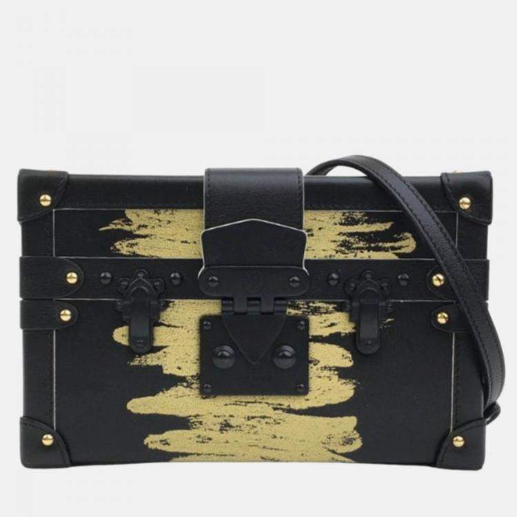 Pre Owned Louis Vuitton Petite Malle Black Monogram Canvas Clutch Bag