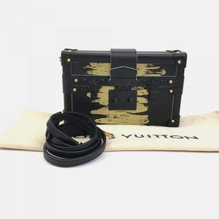 Pre Owned Louis Vuitton Petite Malle Black Monogram Canvas Clutch Bag