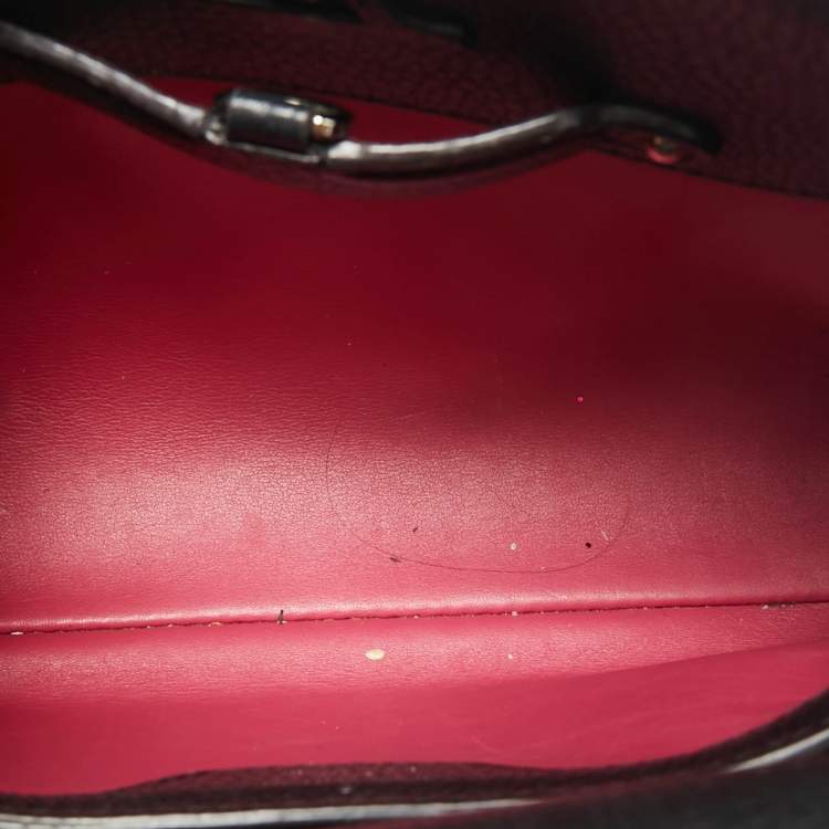 Pre Owned Louis Vuitton Black Leather and Python Capucines BB Bag