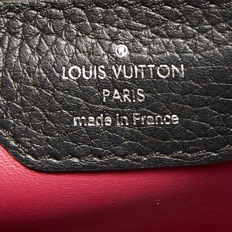 Pre Owned Louis Vuitton Black Leather and Python Capucines BB Bag