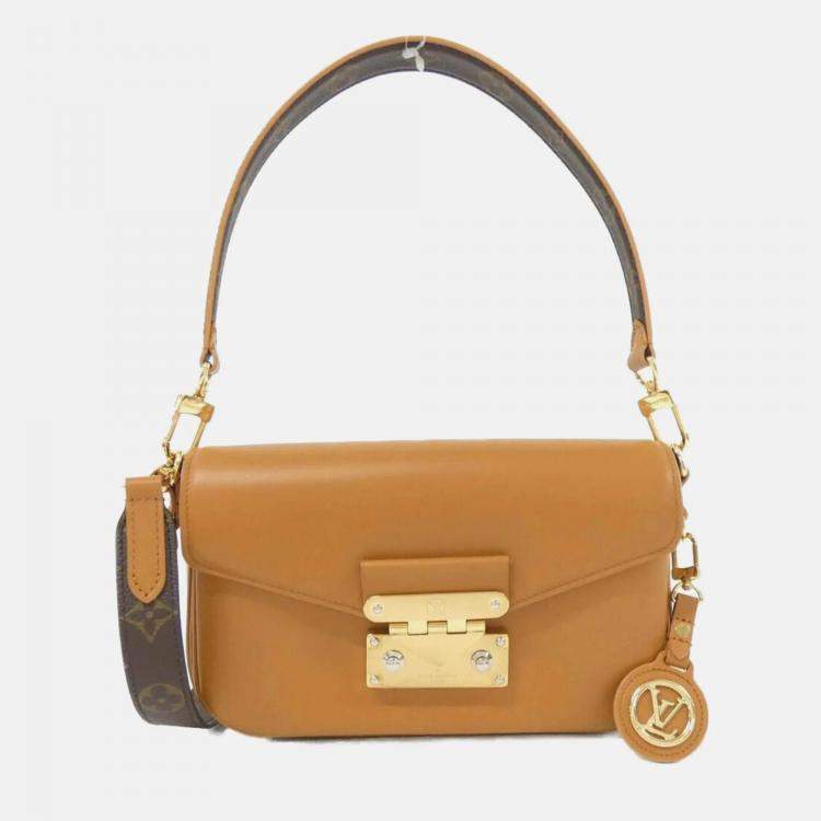 Pre Owned Louis Vuitton Swing Brown Coated Canvas Leather Shoulder Bag