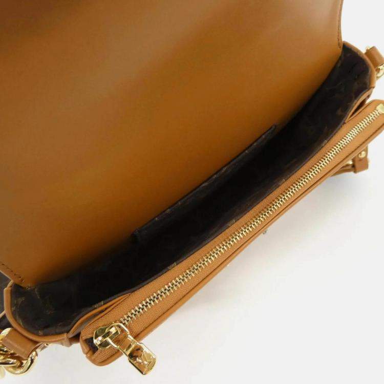 Pre Owned Louis Vuitton Swing Brown Coated Canvas Leather Shoulder Bag