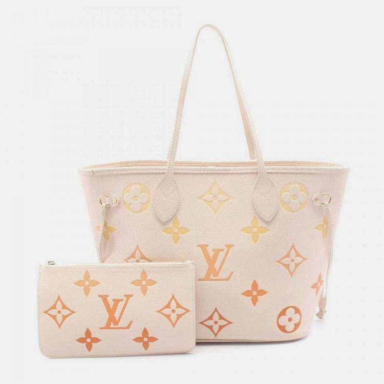 Pre Owned Louis Vuitton Neverfull MM Bicolour Monogram Empreinte Leather Shoulder Bag