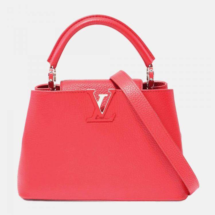 Pre Owned Louis Vuitton Capucines BB Red Taurillon Leather Handbag