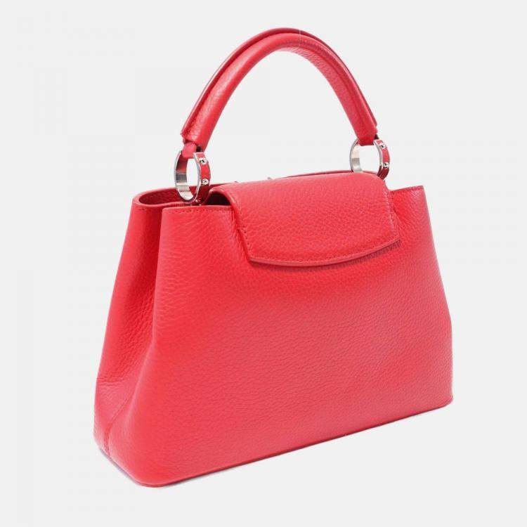 Pre Owned Louis Vuitton Capucines BB Red Taurillon Leather Handbag