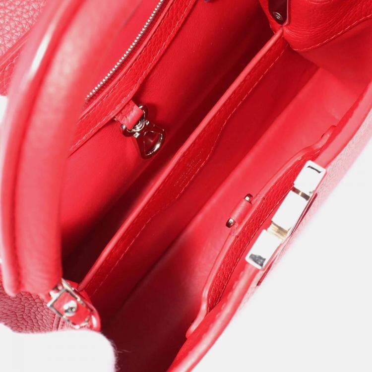 Pre Owned Louis Vuitton Capucines BB Red Taurillon Leather Handbag